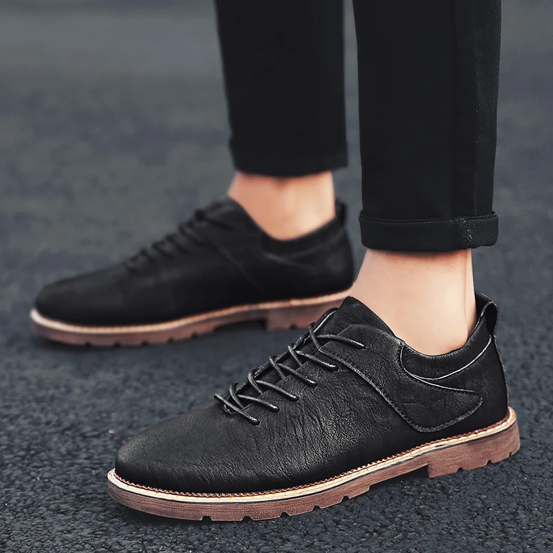 

Men Fashion Casual Shoes Black Brown Youth Business Sneakers Formal Shoes Spring Male Dress Shoes New Tide Men Boss Footwear
