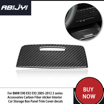 

For BMW 3 series E90 E92 E93 Carbon Fiber sticker Interior Car Storage Box Panel Trim Cover decals For 2005-2012 Accessories