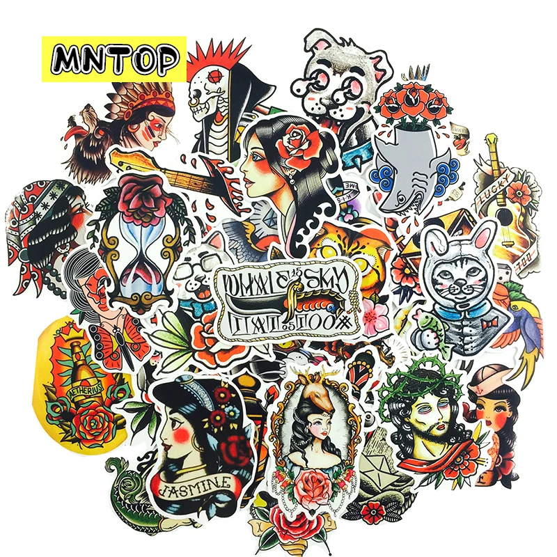 10/30/50pcs/pack Retro Totem Conservative Girl Animal Stickers For DIY Luggage Computer Scrapbook Motorcycle Skateboard Laptop