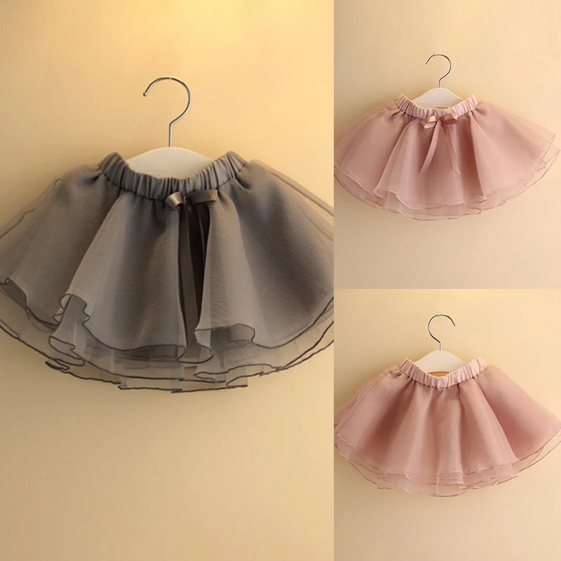 

Fashion Cute Baby Girls Summer Tutu Skirts Bow-Knot Solid Color Mesh Princess Girls Ballet Dancing Party Skirt Cotton Clothing
