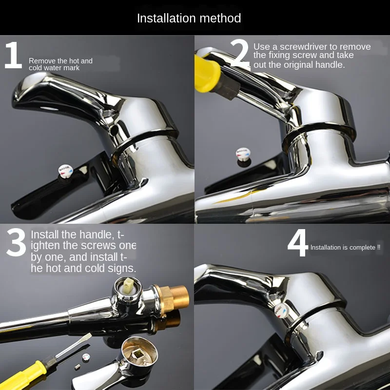 Faucet handle dish basin shower switch dial hot and cold water 25 35 40 spool repair parts