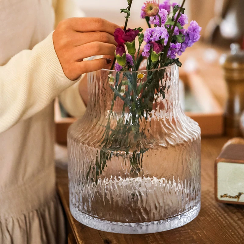 テーブル花透明花瓶現代の装飾センターピースクリアガラスの花瓶ホームオフィス装飾ing Vases Aliexpress