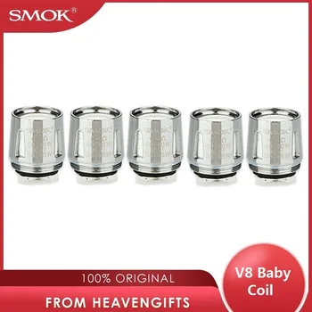 

5pcs SMOK V8 Baby-T8 Octuple Core 0.15ohm Coil Head for SMOK TFV8 Baby / TF-V8 Big Baby Beast Tank Atomizer Supports 50W-110W