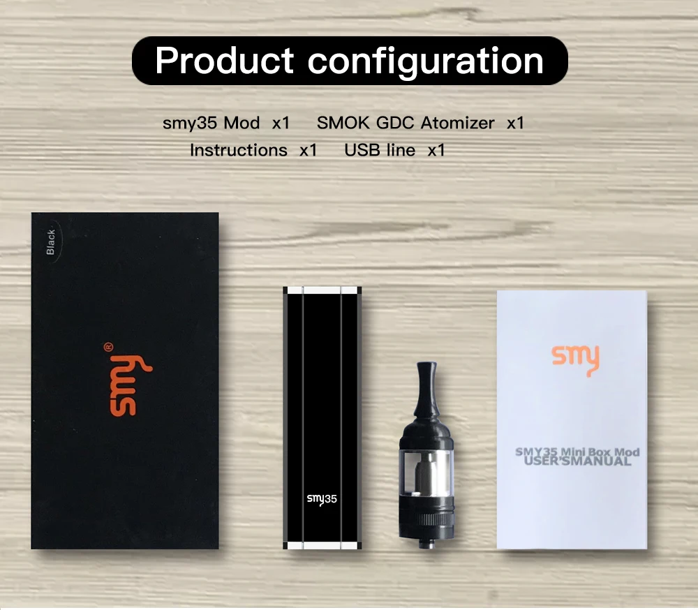 Vape SMY 35 Kit Electronic Cigarette Box Mod 35W With GDC Tank E Cigarette Electronic Hookah Vaporizer Pen Coil