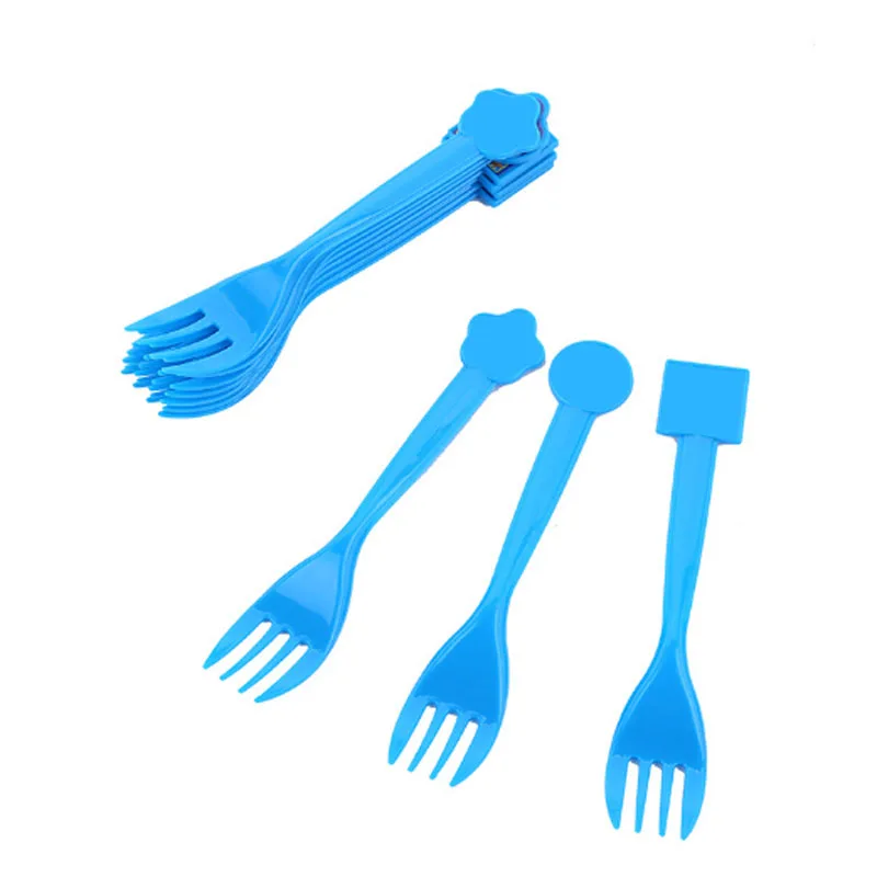 fork 10pcs Новые вечерние украшения синий парусник навигатор напечатаны тема одноразовые наборы посуды Детская Игрушка В ванную принадлежности для рождения детей - Цвет: fork 10pcs