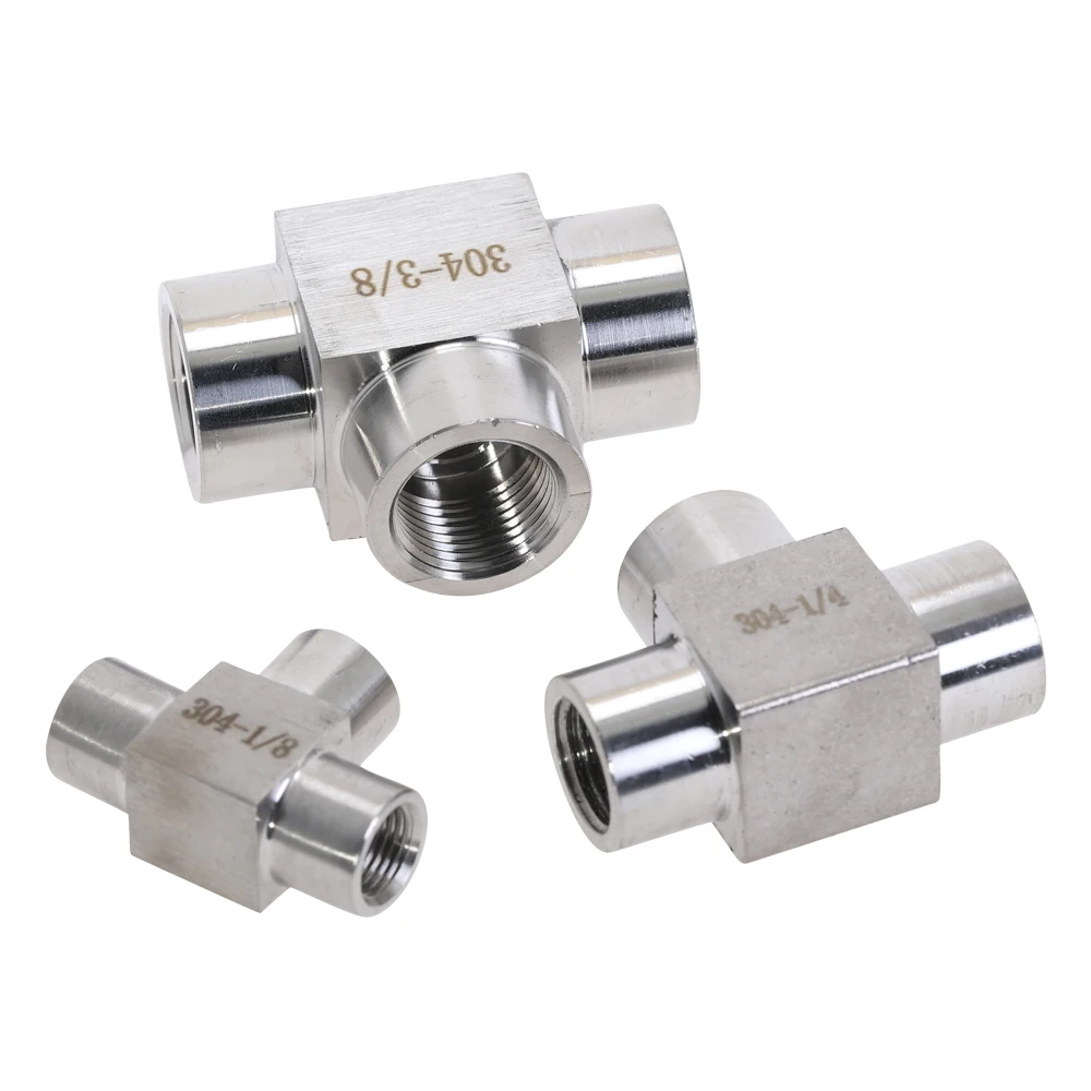 304 нержавеющая сталь 1/" 1/4" 3/" 1/2" BSPT Женская резьба тройник 3 способа штуцер соединитель Адаптер вода газ масло