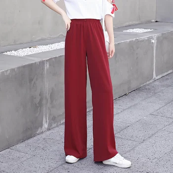 

Mopping Wide Leg Pants Female High Waist 2020 Spring And Autumn New Drape Straight Straight Feeling Loose Casual Suit Trousers