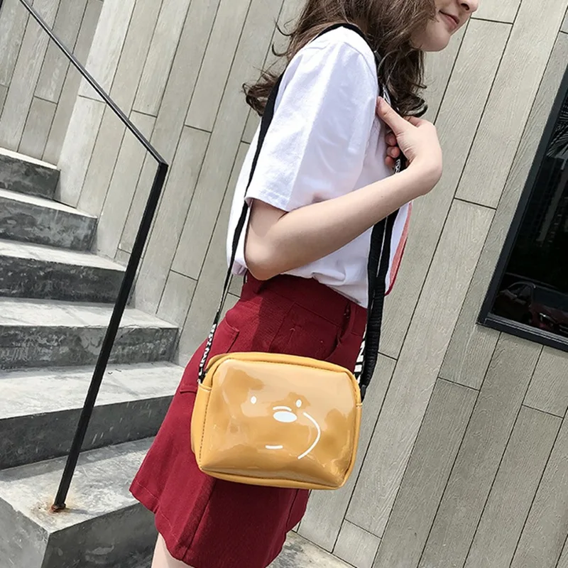 

Large Amount Negotiate Shoulder Bag Cartoon Cute WOMEN'S Shoulder Bag Bright Surface Outdoor Fashion Small Bag