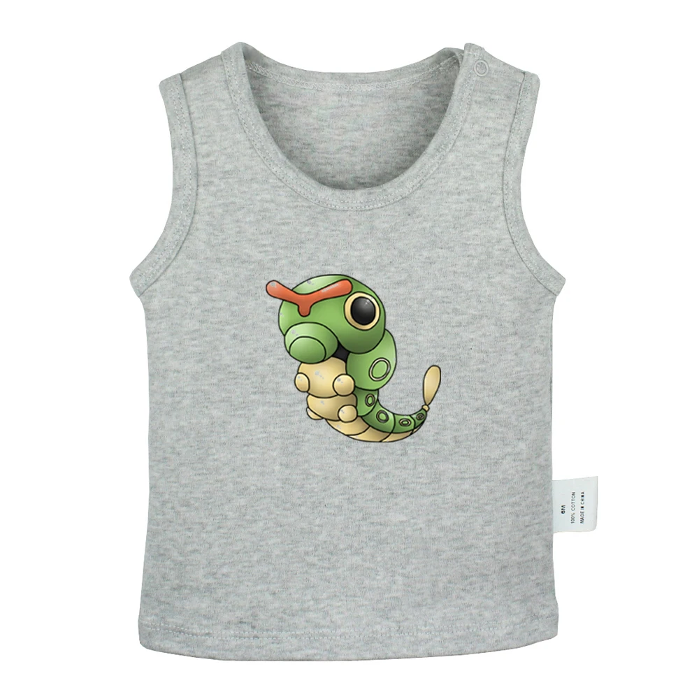 Милый покемон гусеница Metapod Weedle Alakazam г-н МИМ новорожденных детские майки футболки малышей жилет без рукавов хлопковая одежда для новорожденных - Цвет: JbBabyYV944G