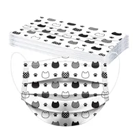 10/50pcs Adult Mask Cartoon Cat Print Mouth Masks Disposable Face Mask Ear Loop Mаска Safe 3 Layer Breathable Mascarillas 2