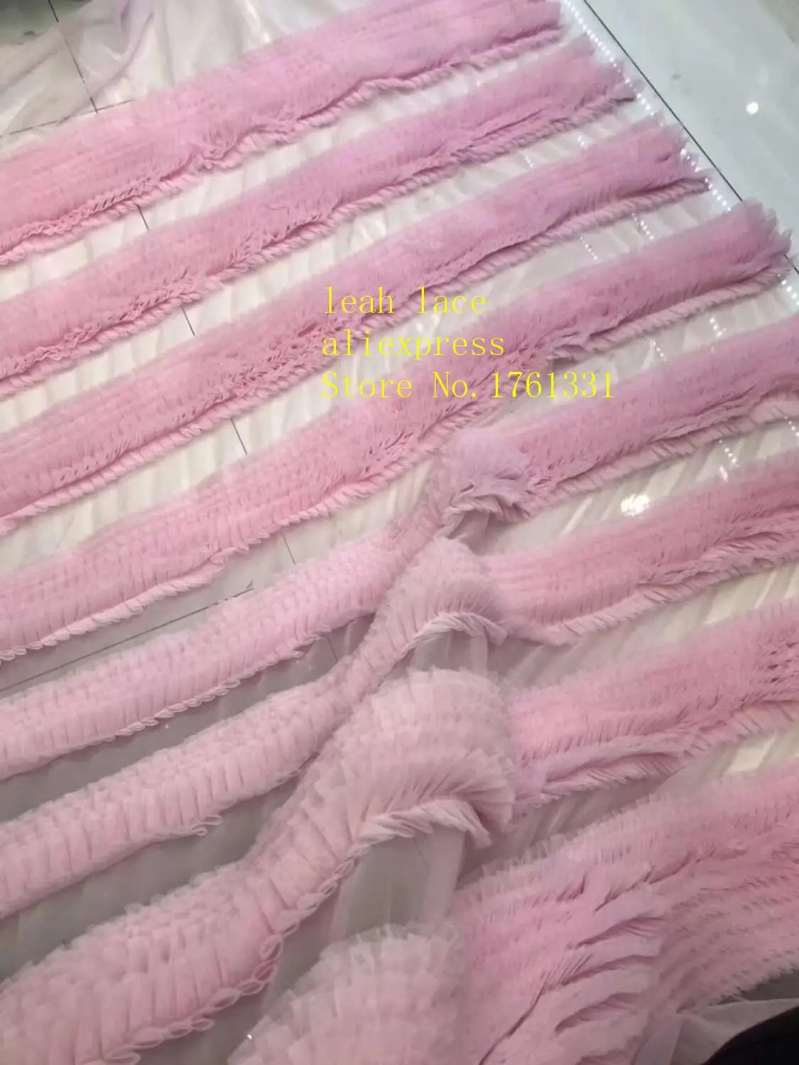 

5yards/bag 8 color pleated skirt horizontal mesh classic European and American style fabric for dress design ZX11