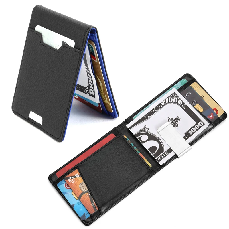 Purse Wallet Clutch-Bag Cash-Holder Money-Clip Credit-Card-Case Bifold Mens Women Coin-Pocket