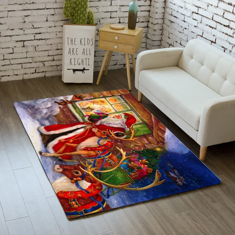 Скандинавский ковер Санта Клаус домашний декор прикроватный коврик для спальни мягкий коврик для столовой коврик рождественские большие ковры для гостиной