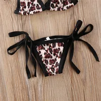 0-24Months Baby Girls Swimsuits Leopard Print Bikini Swimwear For Girls 2025 Summer Infant Girls Bathing Suits 3
