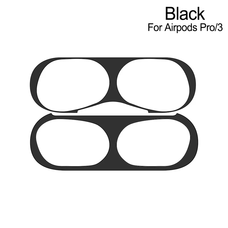 Grogeous защита от пыли для Apple AirPods профессиональная защитная пленка для Air pods pro 3 2 1 чехол наклейка для airpods 3 защитный чехол - Цвет: B Black Airpods 3