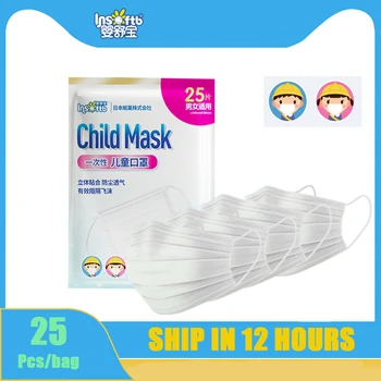 

Insoftb White Face Mask For Kids Disposable Covers Dust Mask Hygiene Aseptic Face Mask Ear Loop Non Woven Protective Safety Mask