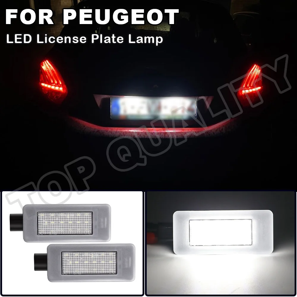 Canbus Белый светодиодный номерной знак для Peugeot 207 CC 208 12 16 3008 2008 308 MK2 Citroen C5 III