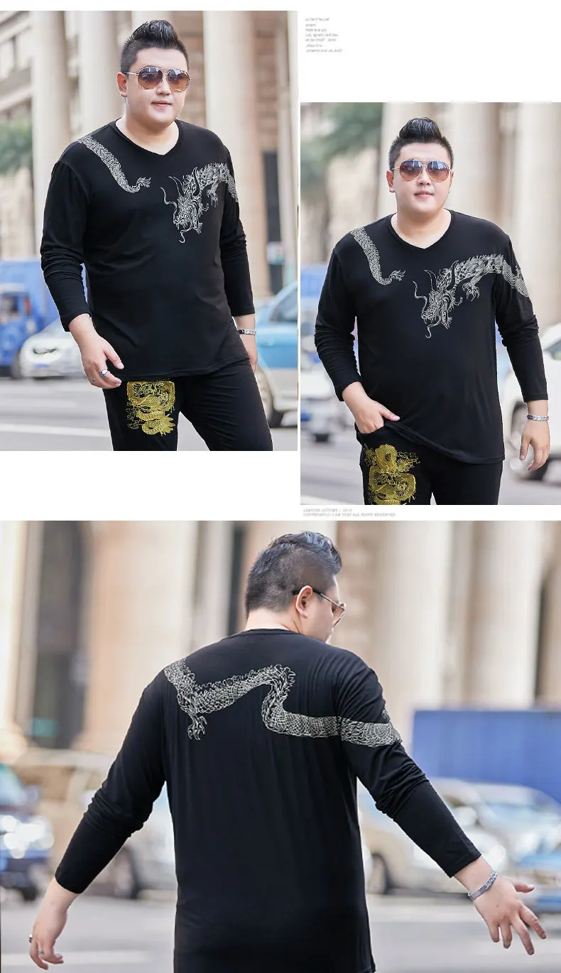 Новинка 8XL 7XL 6XL Мужская футболка с v-образным вырезом и длинным рукавом молодежная мода майка большого размера футболка для мужчин подарок на день рождения отца черный синий