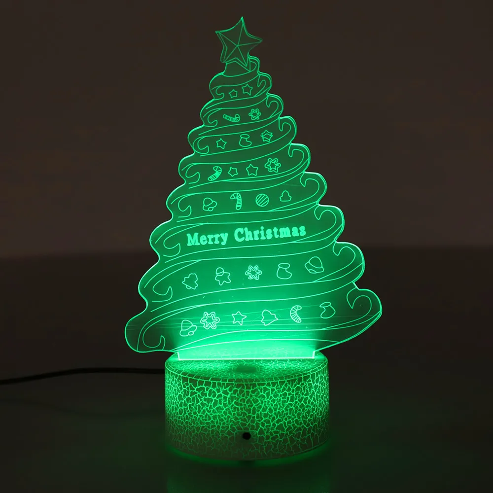 

Remote Control 3D LED Night Light 7-Colors Changeable for Home Decoration Child Room Lamp Christmas Tree 3D illusion Kids Gift