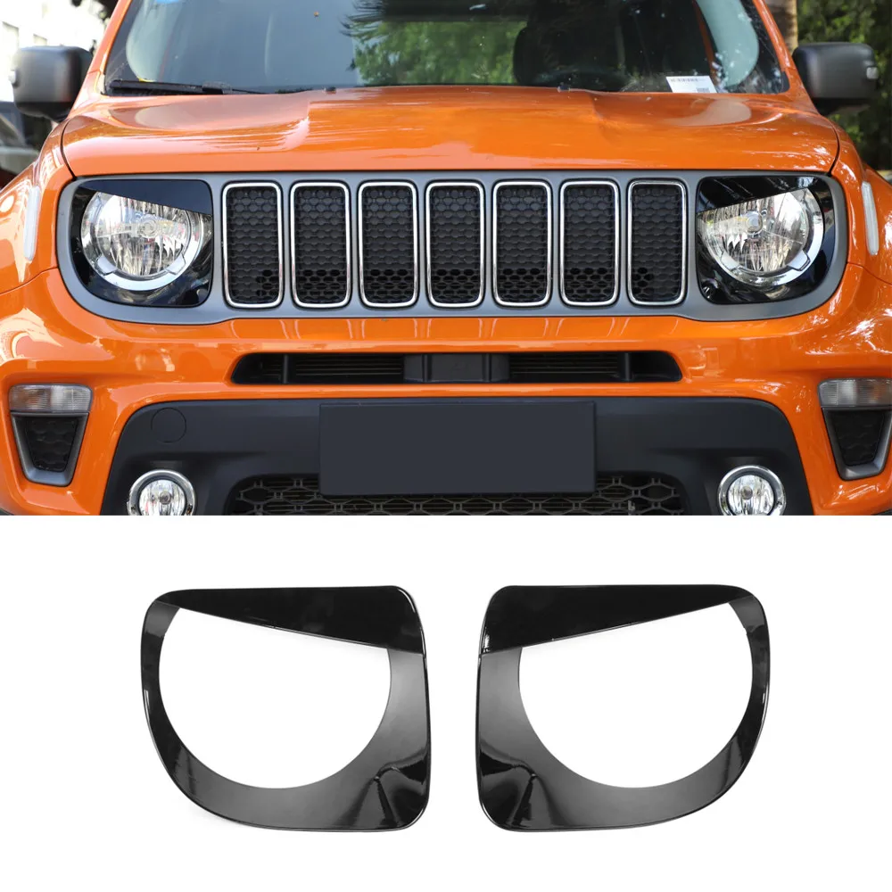 Black Для Jeep Renegade+ автомобиль передний светильник декоративное кольцо Крышка отделка автомобиль аксессуар для укладки 2 шт./компл - Цвет: Black