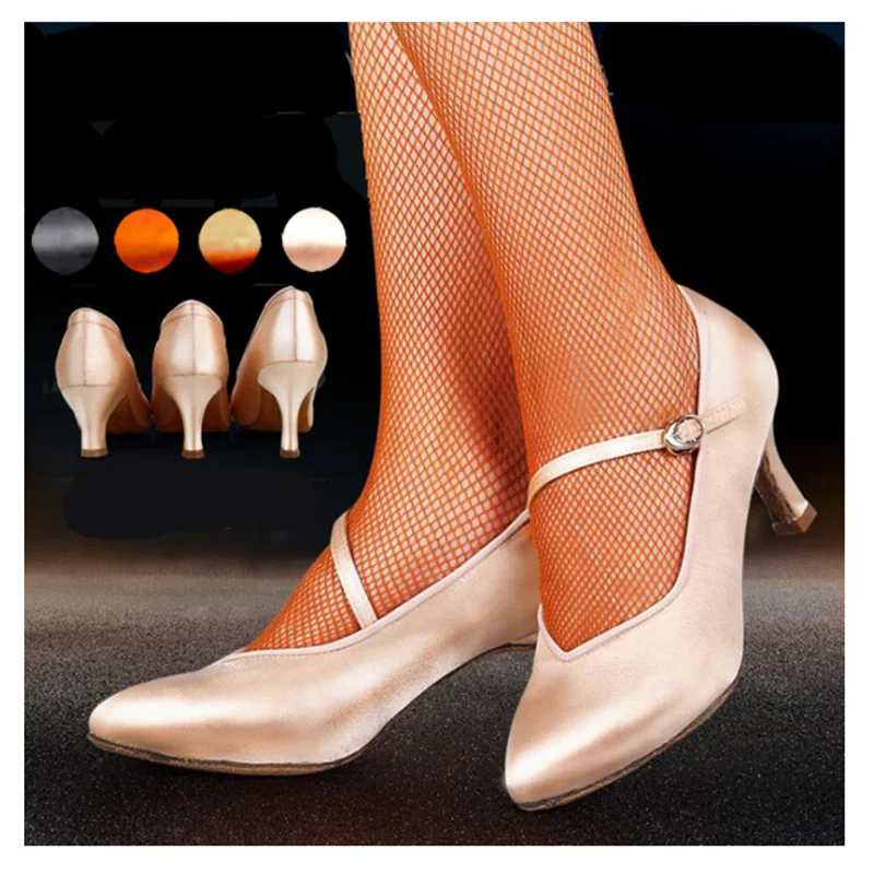 Women Dance Shoes High Low Heel Ballroom