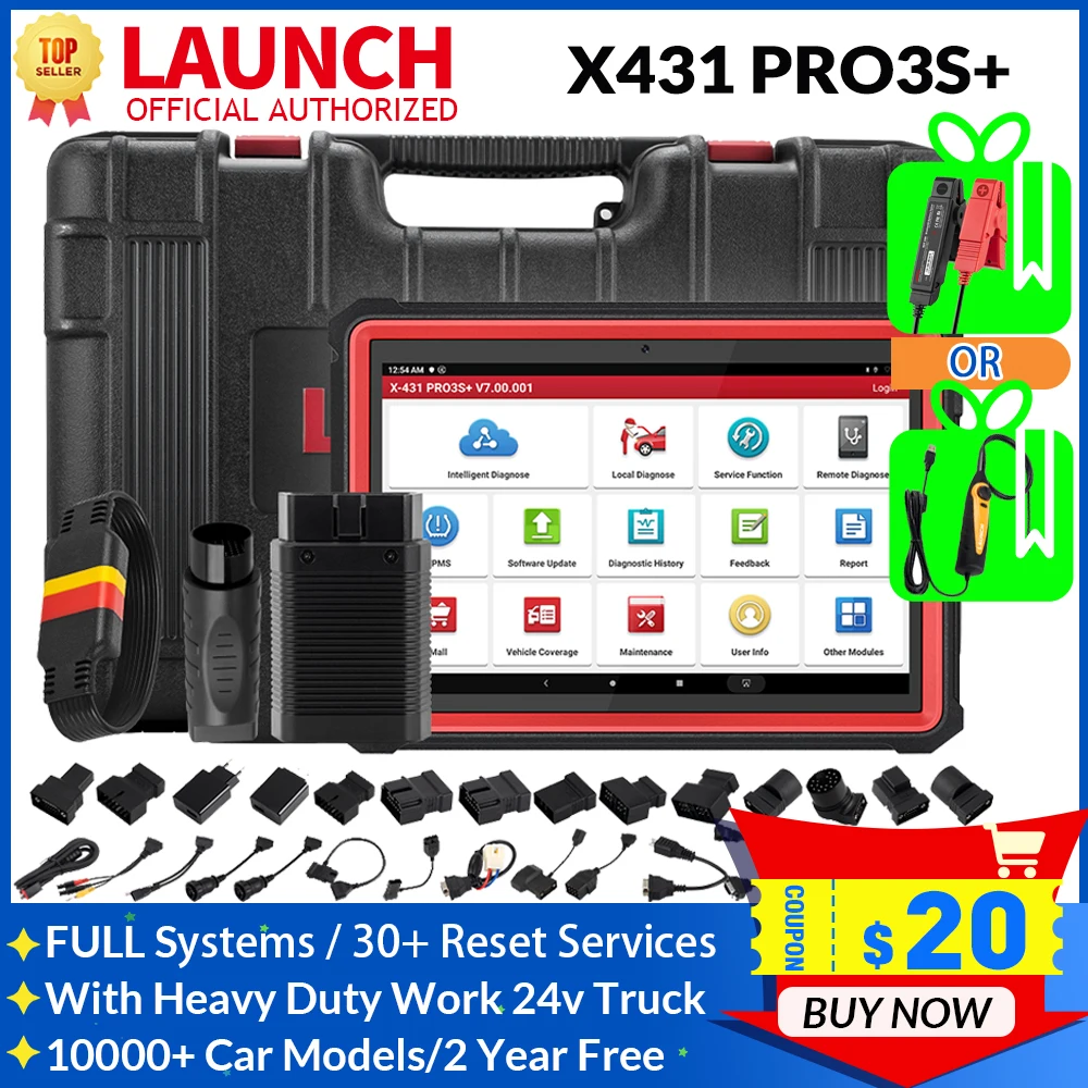Launch x431 pro3s plus diagnostic scanner full system ecu coding key