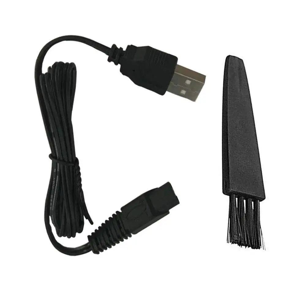 USB перезаряжаемая бритва, мужской триммер для бороды, OneBlade, для лица+ усовершенствованный гибридный Электрический триммер, быстрый станок для бритья волос - Цвет: Charging Cable