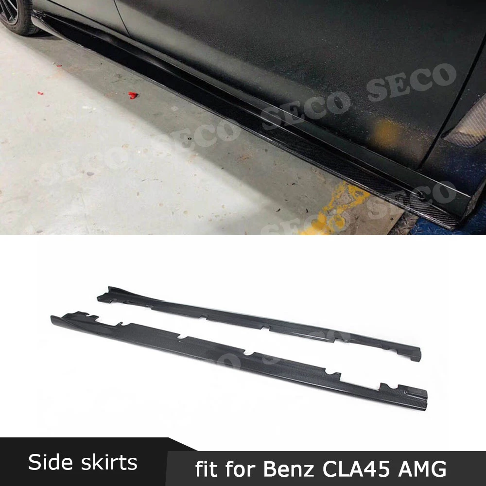 Боковые юбки из углеродного волокна спойлер для Mercedes Benz W176 A Class A160 A180 A200 A250 & CLA W117