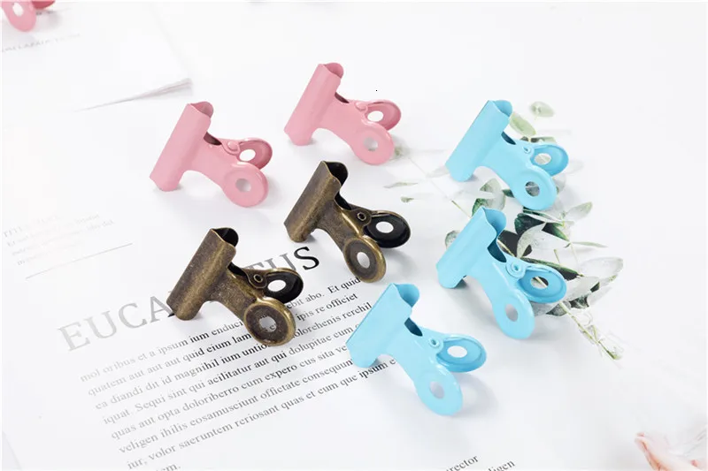 6 PCS/lot Colorful Metal Paper Photo Clips Iron Office Document Decorative Stationery Supplies Clothespins Binders Clamp 02624