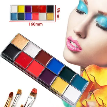 

12 Colors Face Body Paint Oil Art Make Up with 6pcs Pen Halloween Party Kit KG66