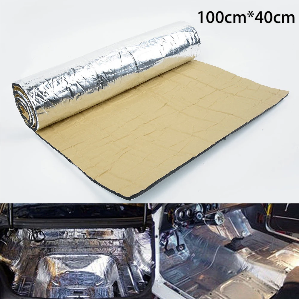 

1pc Car Sound Heat Deadener Cotton 100x40cm 5mm Car Sound Proofing Deadening Vehicle Insulation Closed Cell Foam Aluminum Foil