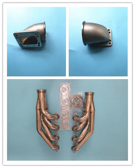 

EXHAUST HEADER FOR CHEVY BLOCK V8 LS1/LS2/LS3/LS4/LS6/LSX+2PCS 3"TO T3 ADAPTOR
