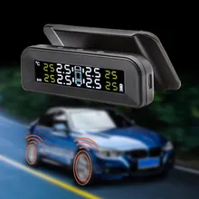C260 реальный прибор для определения времени, монитор давления в шинах, Авто Профессиональный солнечный автомобиль, USB Перезаряжаемый беспроводной вибрационный ЖК-экран