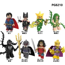 Строительные блоки Супергерои Супермен Бэтмен электро яд плюща яд океан Мастер доктор Fate фигурки для детей игрушки PG8210