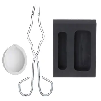 

3PCS Graphite Crucible Set, Ingot Mold Set High Purity Graphite Torch Melting Casting Kit for Non-Ferrous Metal,Gold,Silver and