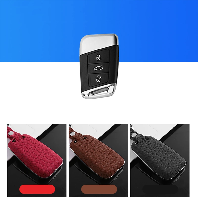 Замшевый чехол для ключей автомобиля VW Golf Bora Jetta POLO7 MK7 Passat Skoda Kodiaq Superb Octavia Combi A7 A5 Fabia SEAT Ibiza Leon