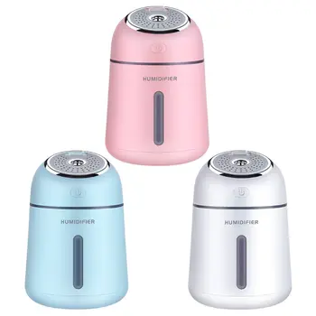 

4 In 1 Mini USB Fan Small Q Humidifier Air Purifier Essential Oil Aroma Diffuser Ultrasonic Car Fogger with LED Night Light