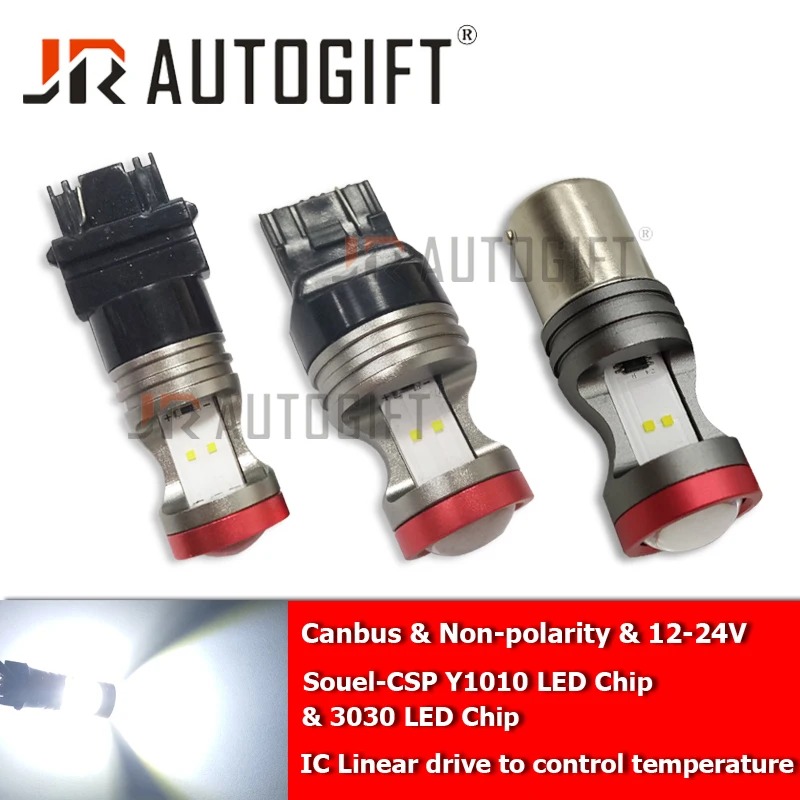 10X P21W светодиодный 1156 BA15S 1157 BAY15D LED CSP чипы лампы Canbus Free 12 24V неполярность|Сигнальная