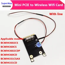 Mini pci-e ao cartão sem fio de wifi com linha bcm94360cd bcm94331csax para mini cartão do adaptador pci-e para macbook pro/ar