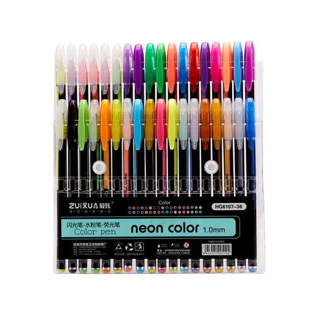 24 36 48 color Gel Pen Set Refills Metallic Pastel Neon Glitter