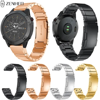 

20mm 22mm 26mm Watch Band Easy Fit Strap for Garmin Fenix 6S 6X 6 Pro/Fenix 5X 5 5S/Fenix 3 3HR Stainless Steel Watchband