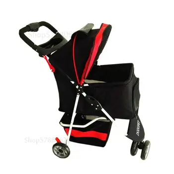 

Real High-end Pet Stroller For Small And Medium Dogs Load 15 Kg Cheap Dog Pushchair Pram/doggy /puppy Strollers Black/red