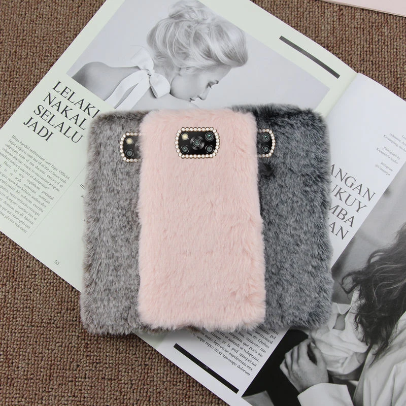 

XiaoMi Poco X3 NFC Case Fashion Plush Rabbit fur Winter Keep Warm TPU shockproof Back Cover For XiaoMi Poco X3 NFC Phone Cases