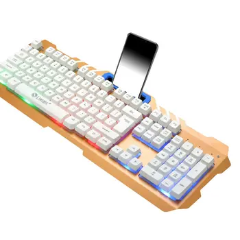 

Lk008 Metal Mechanical Feel Ergonomics Keyboard Rainbow Light Keyboard Internet Cafe Game Computer Keyboard