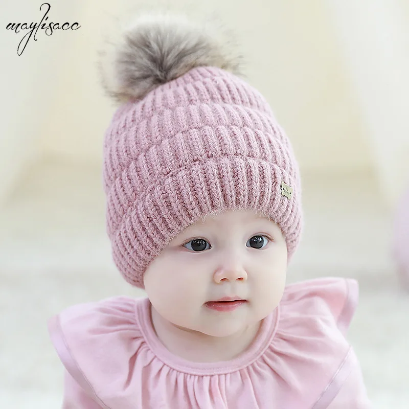 Maylisacc/детская шапочка для мальчиков и девочек 0-4 лет, новинка года, осенне-зимняя теплая вязаная шапка для детей