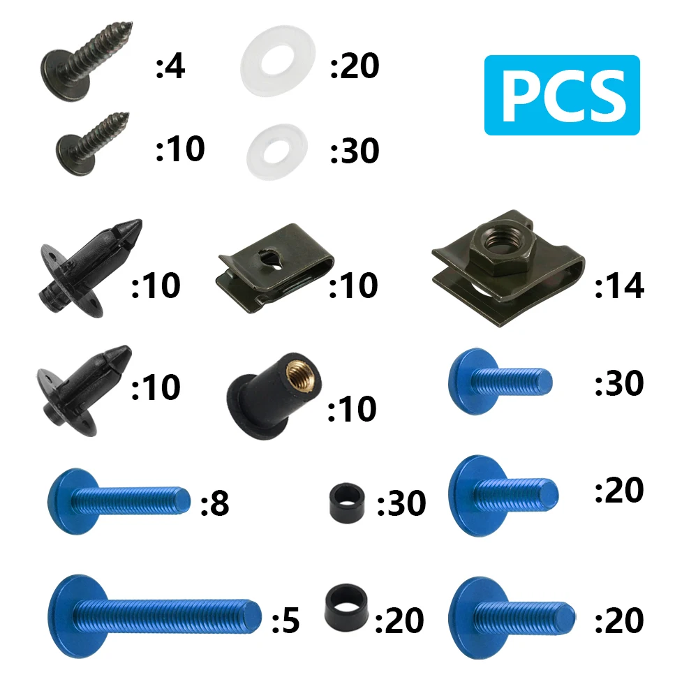 Auto Fasteners Motorcycle Fasteners Motorcycle Screws Motorcycle Accessories Car Accessories 253PCS Fairing Bolt Nut Body Screws Yamaha YZF R1 R3 R6 R6S R25 FZ1 FZ6 FZ8 MT07 MT09 FZ07 FZ09 Tracer FZR 600 750R
