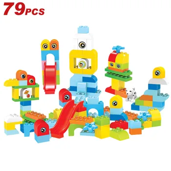 

79PCS Large Particle Building Blocks Stacking Bricks Bricks Figure Boys Educational Baby Toys