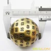 Bescon Solid Metal 100 Sided Dice, Game Dice D100,Giant Polyhedral Metal 100 Sides Dice 50MM in Diameter (1.97in), Ancient Brass 6