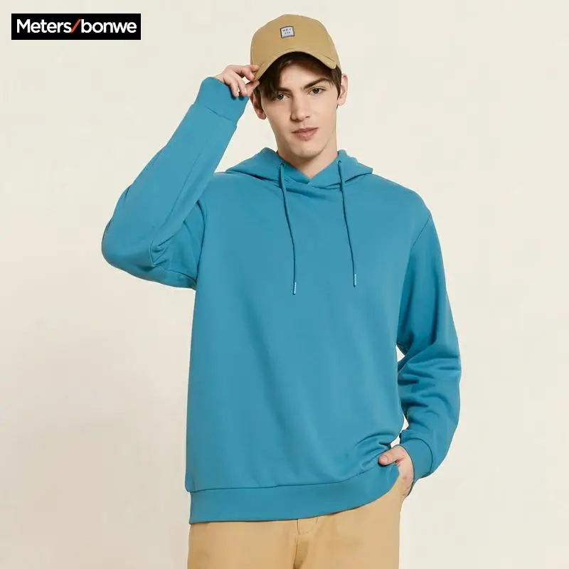 Metersbonwe Autumn And Winter new  Multicolor comfort Sweatshirt men  Plus Velvet Knit Solid color Hooded Hoodies ► Photo 1/6