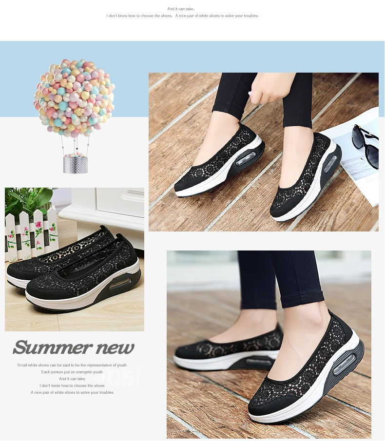 Women Platform Sneakers Spring Ladies Wedges Casual Lace Shoes Women Trainers Comfortable Femme Height Increasing Women Shoes